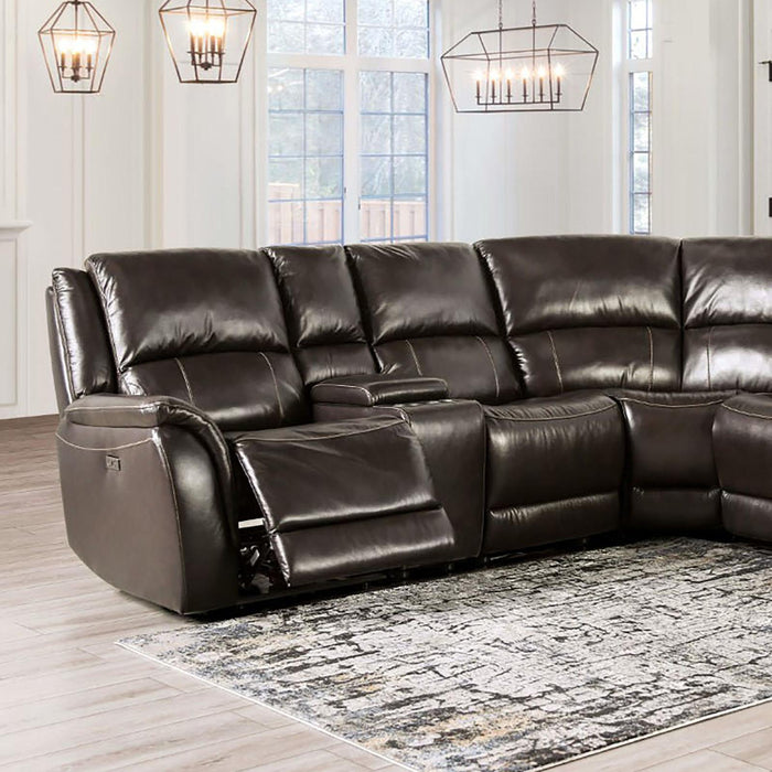 GORGIUS Power Sectional, Espresso - Marjories Furniture (Las Vegas, NV)
