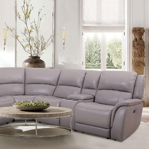 GORGIUS Power Sectional, Light Gray - Marjories Furniture (Las Vegas, NV)