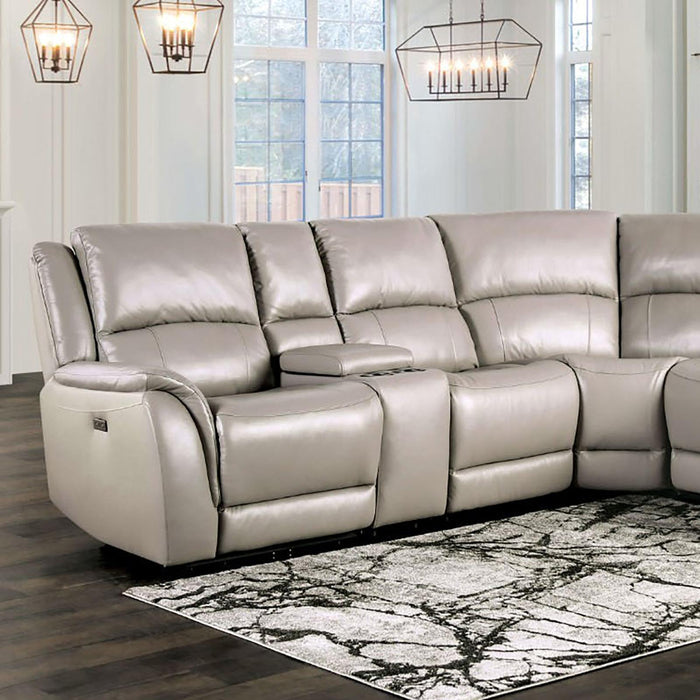 GORGIUS Power Sectional, Light Gray - Marjories Furniture (Las Vegas, NV)