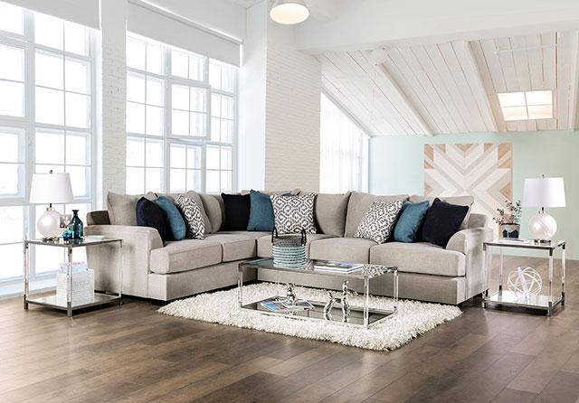 GUNNERSBURY Sectional, Gray - Marjories Furniture (Las Vegas, NV)