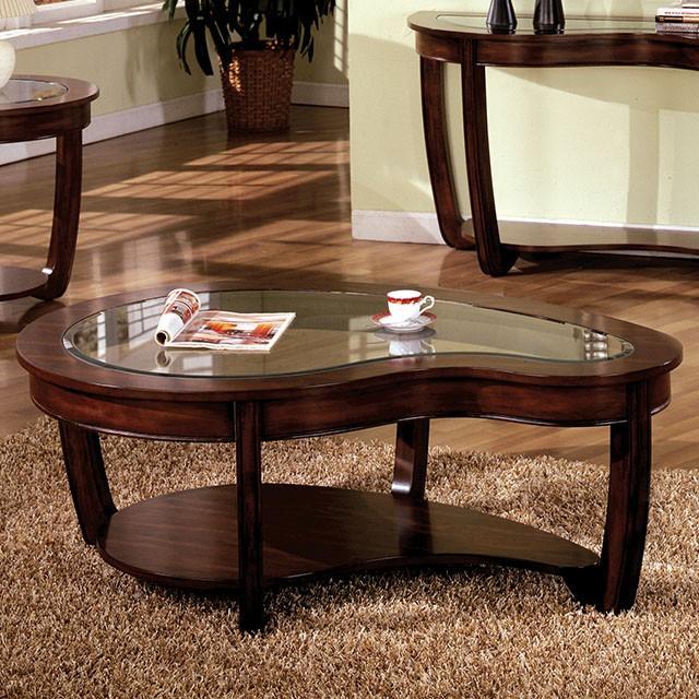 Crystal Falls Dark Cherry Coffee Table - Marjories Furniture (Las Vegas, NV)
