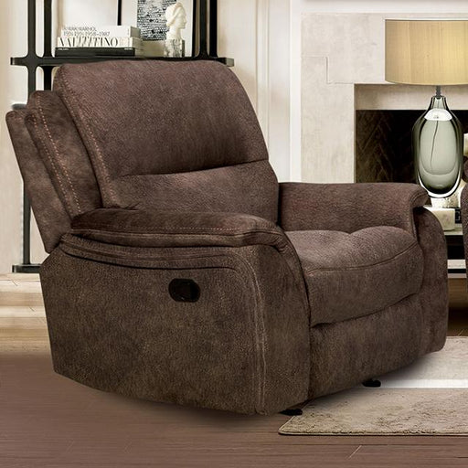 HENRICUS Glider Recliner, Dark Brown - Marjories Furniture (Las Vegas, NV)