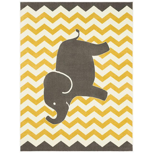 BARON 5' X 8', Area Rug, Elephant, Yellow/Gray - Marjories Furniture (Las Vegas, NV)