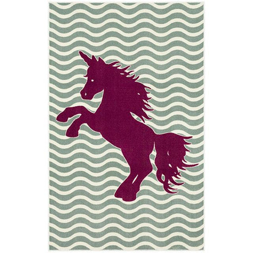 BARON 5' X 8', Area Rug, Horse, Sage Green/Fuchsia - Marjories Furniture (Las Vegas, NV)