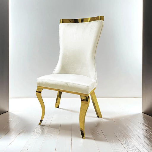 Basilicata Gold Chair (2/CTN) White, Gray, & Black - Marjories Furniture (Las Vegas, NV)