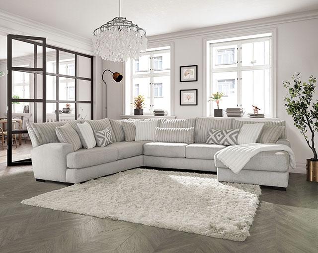 HERMISTON Sectional, Gray - Marjories Furniture (Las Vegas, NV)