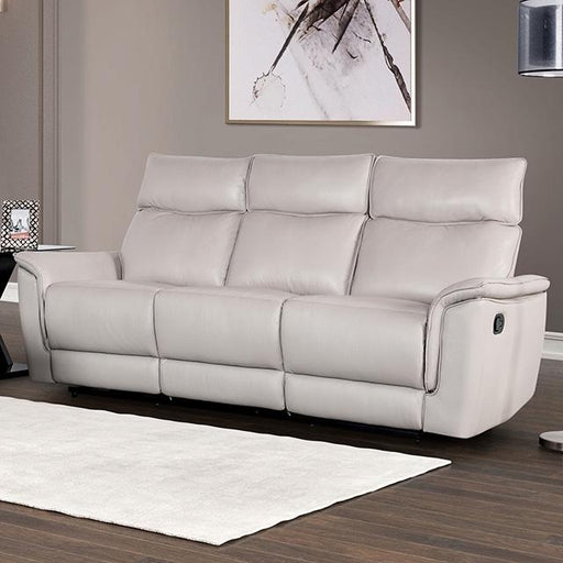 Bienne Sofa Manual Recliner White & Black - Marjories Furniture (Las Vegas, NV)