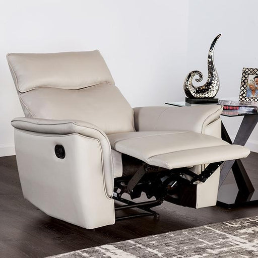 Bienne Recliner Chair White & Black - Marjories Furniture (Las Vegas, NV)