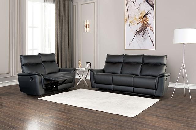 Bienne Loveseat Manual Recliner White & Black - Marjories Furniture (Las Vegas, NV)