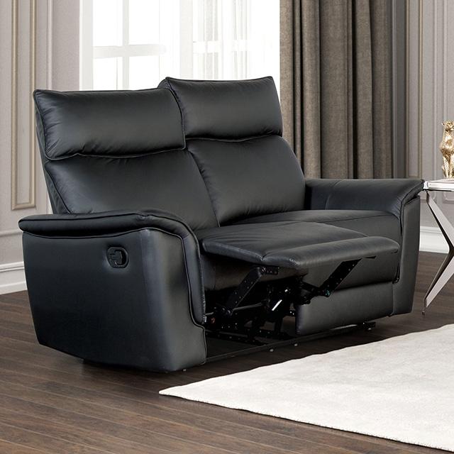 Bienne Loveseat Manual Recliner White & Black - Marjories Furniture (Las Vegas, NV)