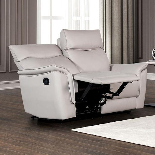 Bienne Loveseat Manual Recliner White & Black - Marjories Furniture (Las Vegas, NV)
