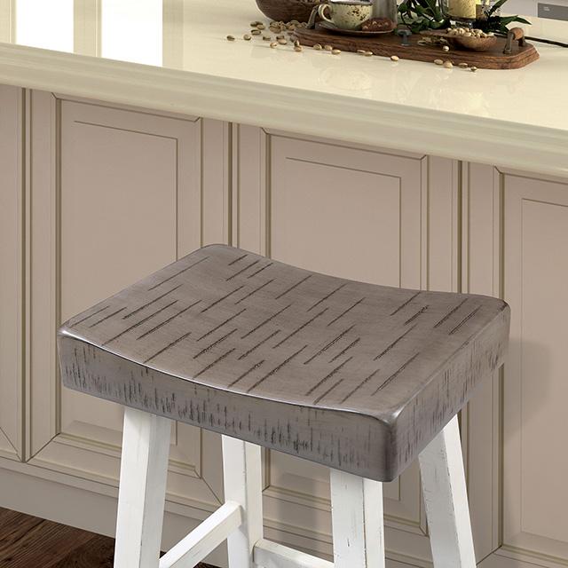 Biasca 24" Stool (2/CTN) White, Brown, & Black - Marjories Furniture (Las Vegas, NV)