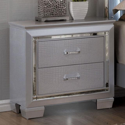 BELLANOVA Silver Night Stand - Marjories Furniture (Las Vegas, NV)
