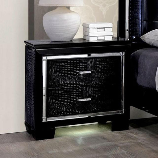 BELLANOVA Black Night Stand - Marjories Furniture (Las Vegas, NV)