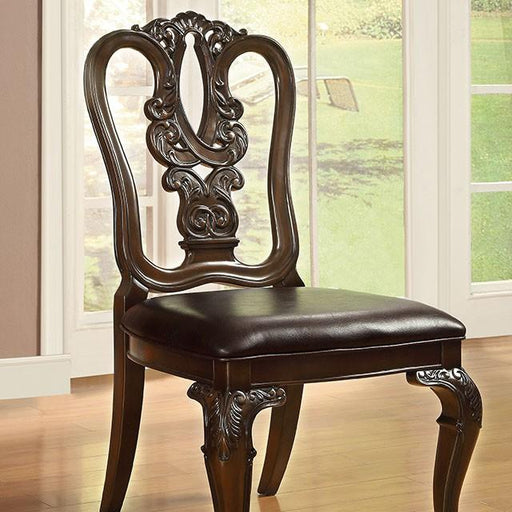 Bellagio Brown Cherry Wooden Side Chair (2/CTN) - Marjories Furniture (Las Vegas, NV)