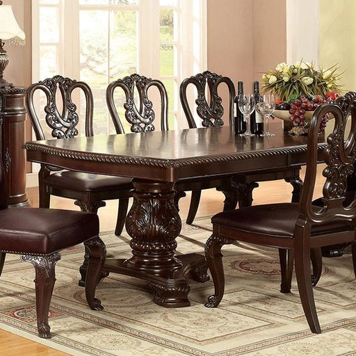 Bellagio Brown Cherry Dining Table w/ 2 Leaves - Marjories Furniture (Las Vegas, NV)