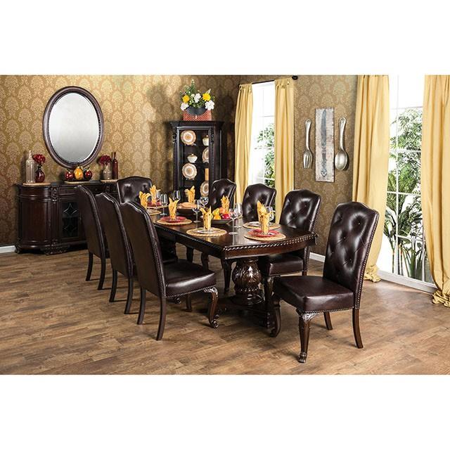 Bellagio Brown Cherry Dining Table w/ 2 Leaves - Marjories Furniture (Las Vegas, NV)