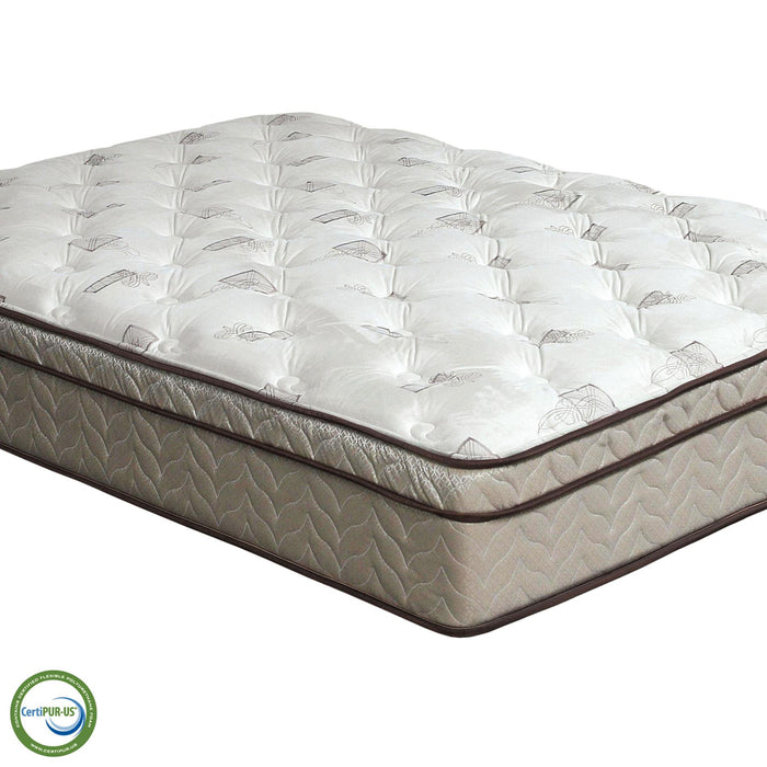 Lilium White/Brown 13" Euro Pillow Top Mattress, E.King - Marjories Furniture (Las Vegas, NV)