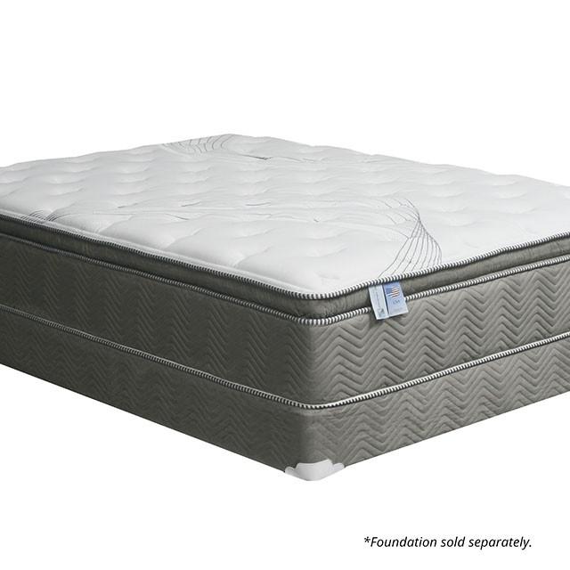 STORMIN White/Gray 13" Euro Pillow Top Mattress, Queen - Marjories Furniture (Las Vegas, NV)