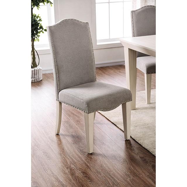 Daniella Gray/Antique White Side Chair (2/CTN) - Marjories Furniture (Las Vegas, NV)