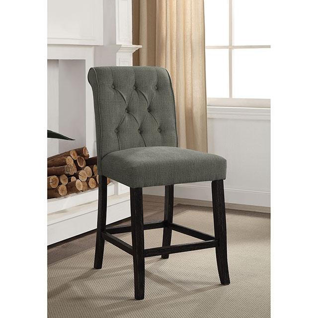 Izzy Gray/Antique Black Counter Ht. Chair, Gray (2/CTN) - Marjories Furniture (Las Vegas, NV)