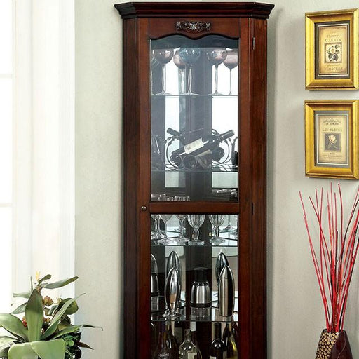 ORTLEY Walnut Curio - Marjories Furniture (Las Vegas, NV)