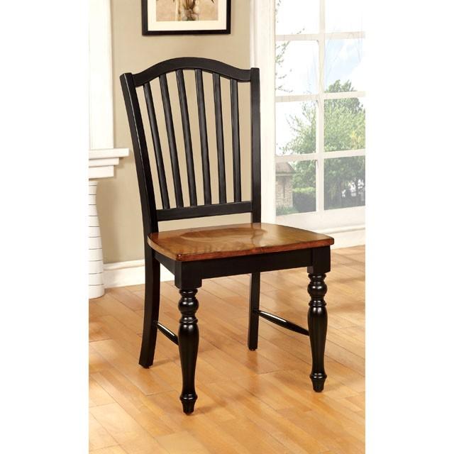 MAYVILLE Black/Antique Oak Side Chair (2/CTN) - Marjories Furniture (Las Vegas, NV)