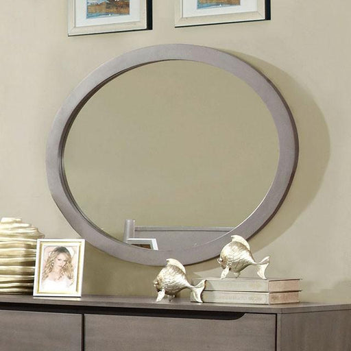 Lennart Gray Oval Mirror - Marjories Furniture (Las Vegas, NV)