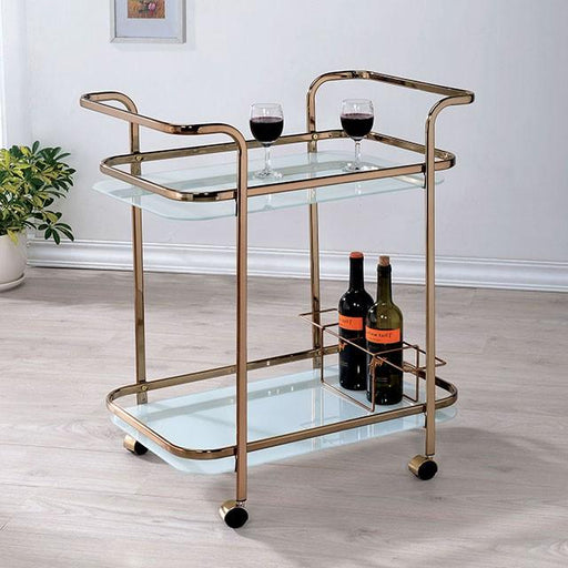 TIANA Champagne Serving Cart - Marjories Furniture (Las Vegas, NV)