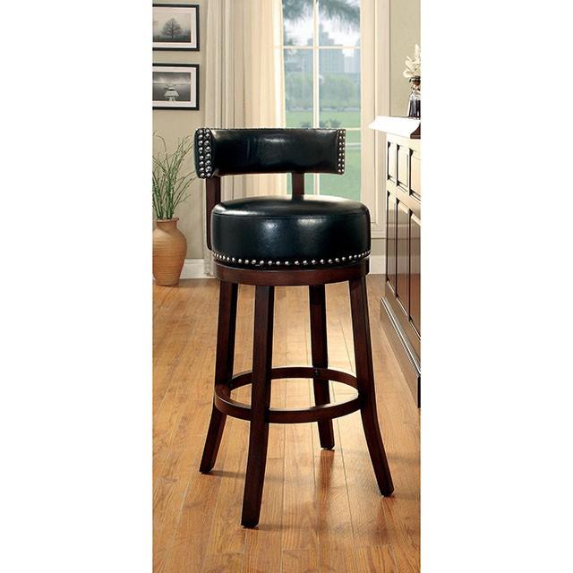 SHIRLEY Dark Oak/Black 24" Bar Stool - Marjories Furniture (Las Vegas, NV)