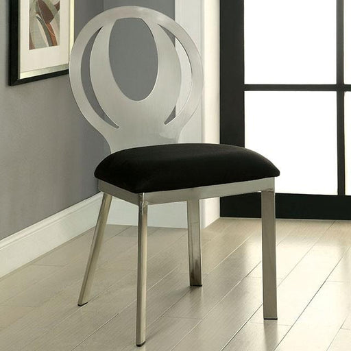 ORLA Silver/Black Side Chair (2/CTN) - Marjories Furniture (Las Vegas, NV)