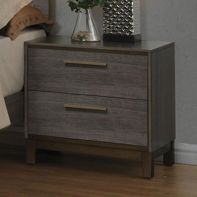 MANVEL Two-Tone Antique Gray Night Stand - Marjories Furniture (Las Vegas, NV)