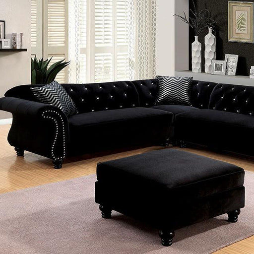 JOLANDA II Black Sectional, Black - Marjories Furniture (Las Vegas, NV)