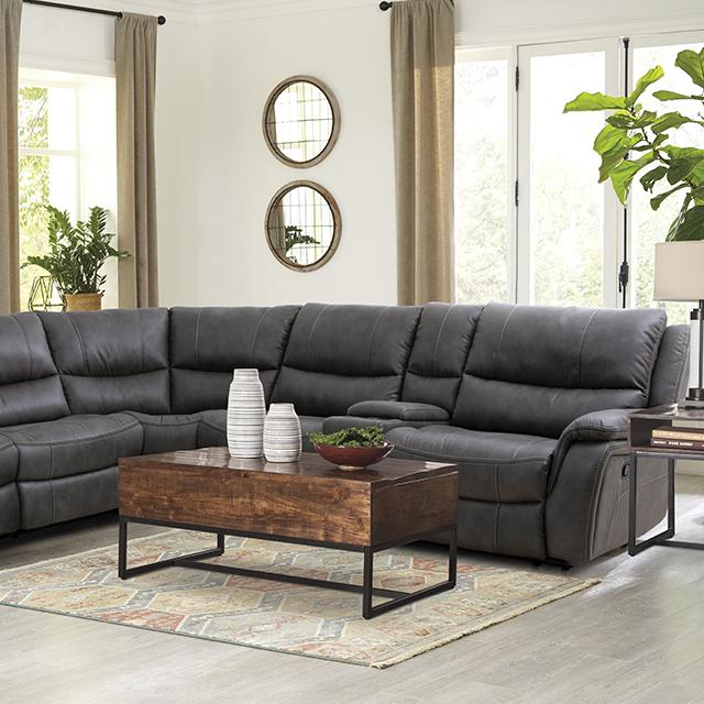 JEROMINUS Sectional, Dark Gray - Marjories Furniture (Las Vegas, NV)