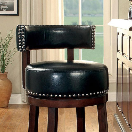 SHIRLEY Dark Oak/Black 24" Bar Stool - Marjories Furniture (Las Vegas, NV)