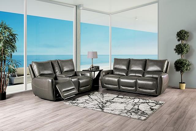 PHINEAS Power Loveseat, Gray - Marjories Furniture (Las Vegas, NV)