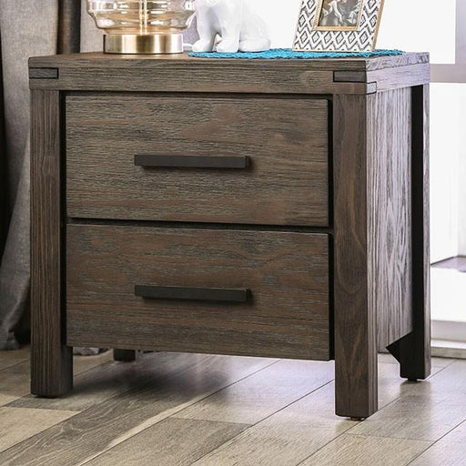 Rexburg Wire-Brushed Rustic Brown Night Stand - Marjories Furniture (Las Vegas, NV)