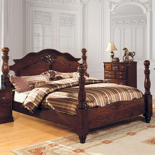 Tuscan II Glossy Dark Pine Cal.King, E.King, & Queen Bed - Marjories Furniture (Las Vegas, NV)
