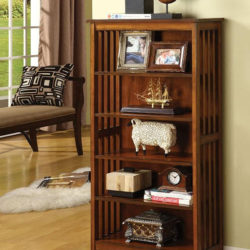 Valencia I Antique Oak Media Shelf - Marjories Furniture (Las Vegas, NV)