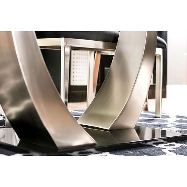 NOVA Silver/Black Dining Table - Marjories Furniture (Las Vegas, NV)