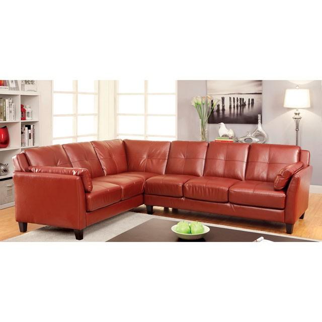 PEEVER Mahogany Red Sectional, Mahogany Red (K/D) - Marjories Furniture (Las Vegas, NV)