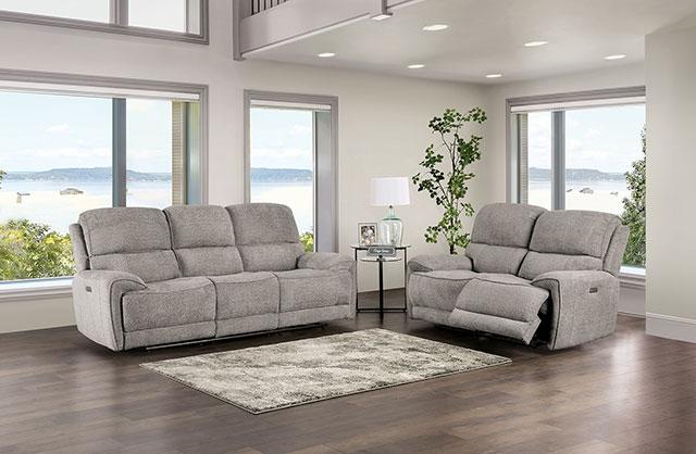 MORCOTE Power Loveseat, Light Gray - Marjories Furniture (Las Vegas, NV)