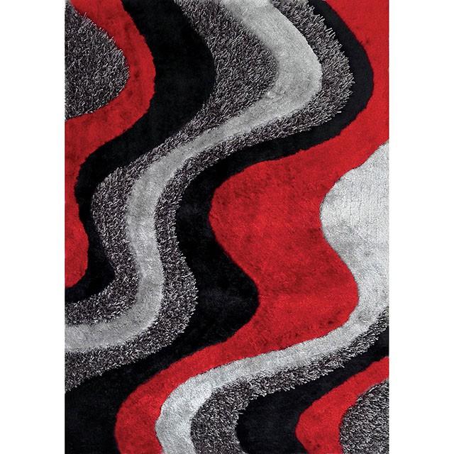 Vancouver Black/Gray/Red 5' X 7' Area Rug - Marjories Furniture (Las Vegas, NV)