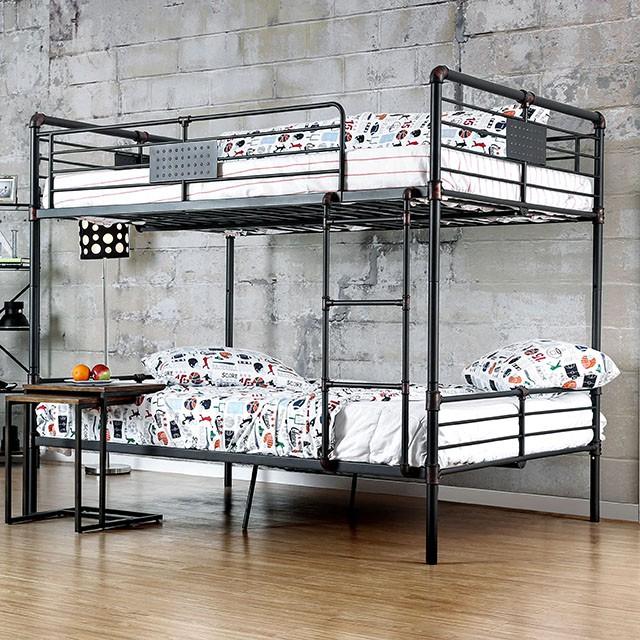 Olga I Antique Black Full/Full Bunk Bed - Marjories Furniture (Las Vegas, NV)