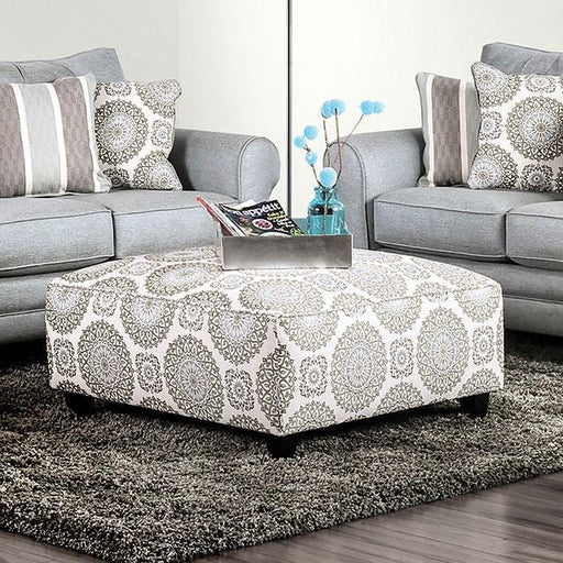 Misty Ivory/Pattern Ottoman - Marjories Furniture (Las Vegas, NV)