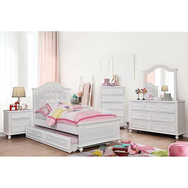 OLIVIA White Full & Twin Bed - Marjories Furniture (Las Vegas, NV)