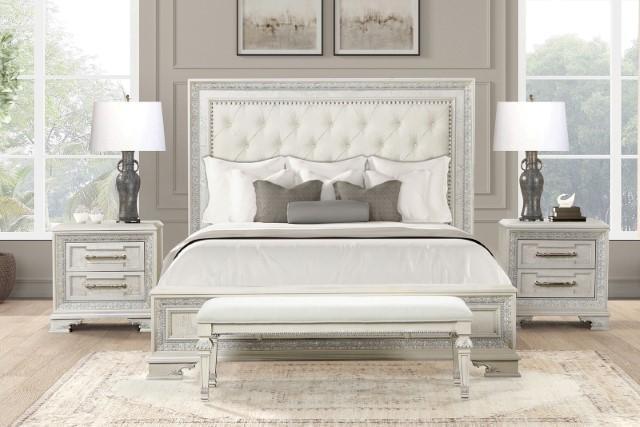 Stella Mia 4 Pc 5 Pc Queen Bedroom Set White - Marjories Furniture (Las Vegas, NV)