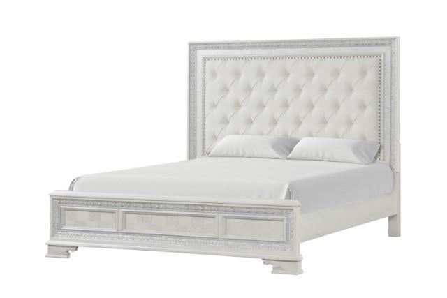 Stella Mia 4 Pc 5 Pc Queen Bedroom Set White - Marjories Furniture (Las Vegas, NV)