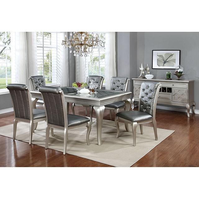 Amina Champagne Dining Table - Marjories Furniture (Las Vegas, NV)