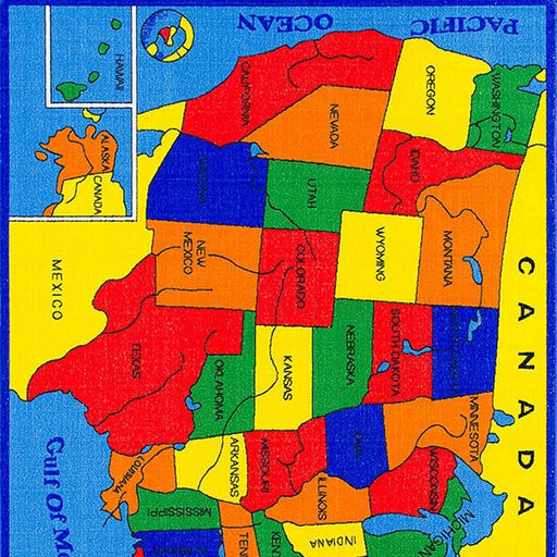 ABBEY Us Map 5' X 8' Area Rug - Marjories Furniture (Las Vegas, NV)